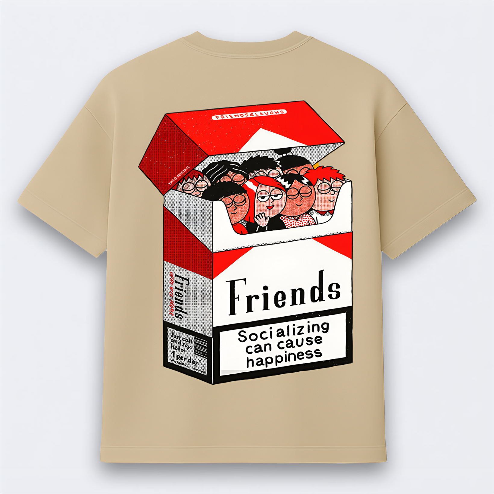 Friends Cigarette Box Oversized Tee