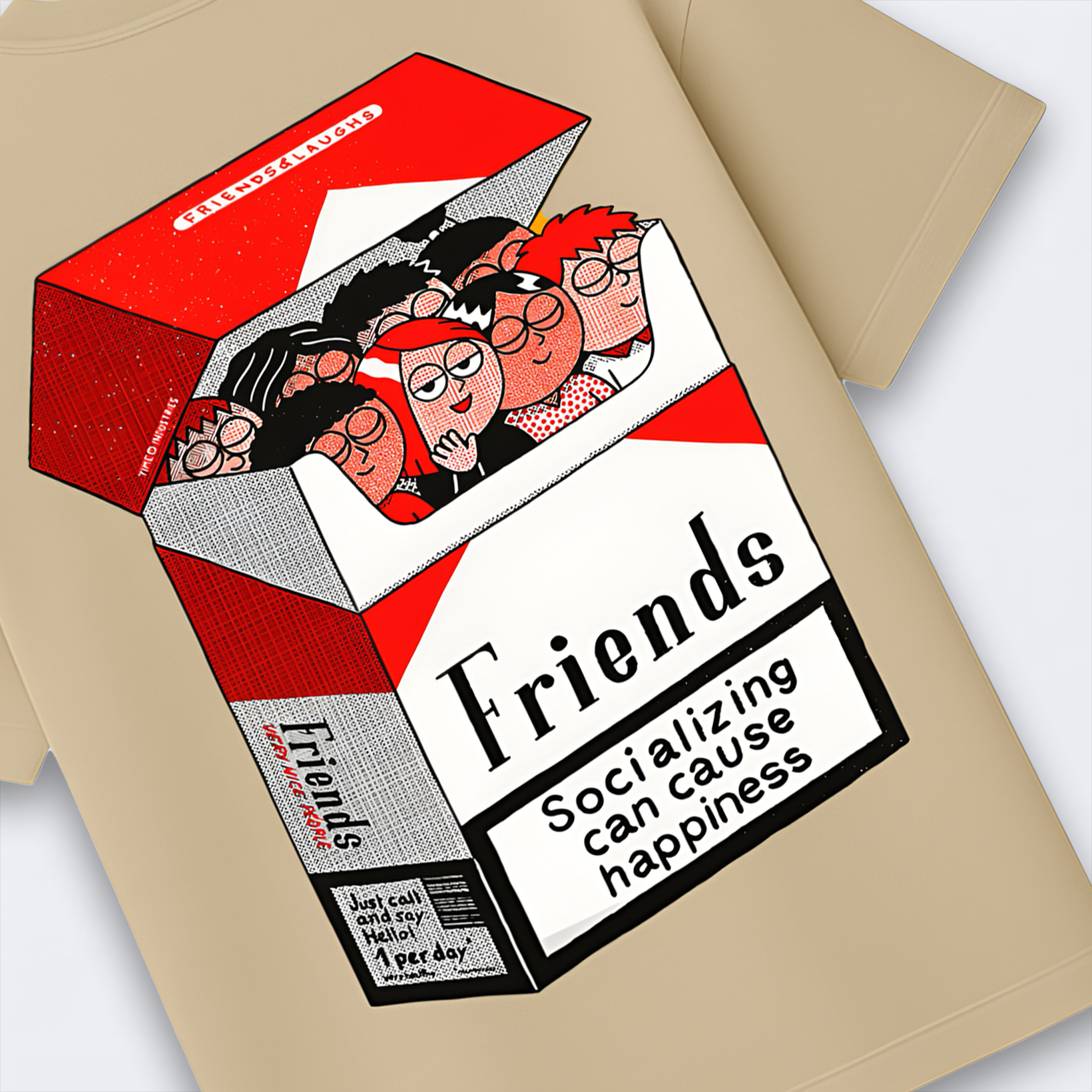 Friends Cigarette Box Oversized Tee