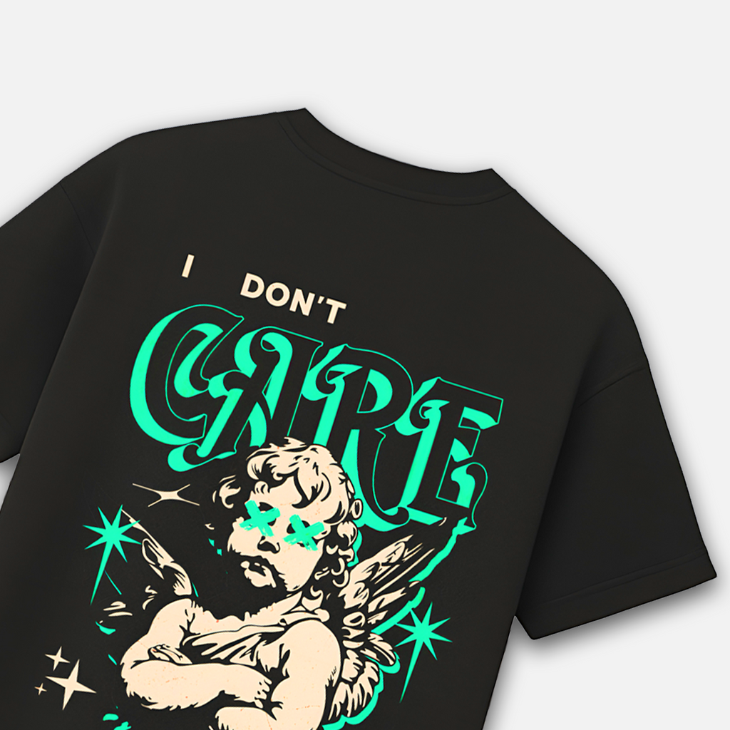 I Don’t Care Angel Oversized Tee