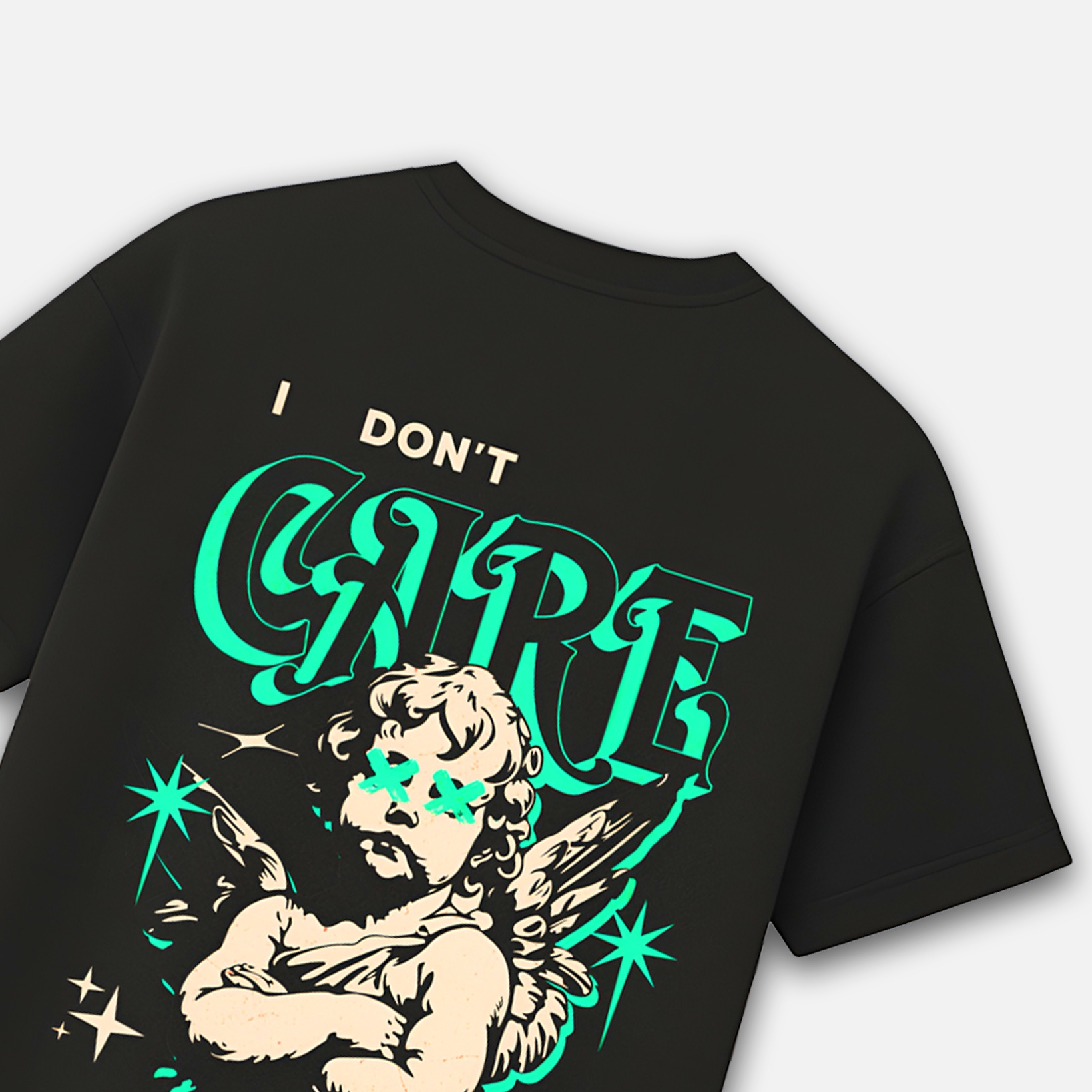 I Don’t Care Angel Oversized Tee