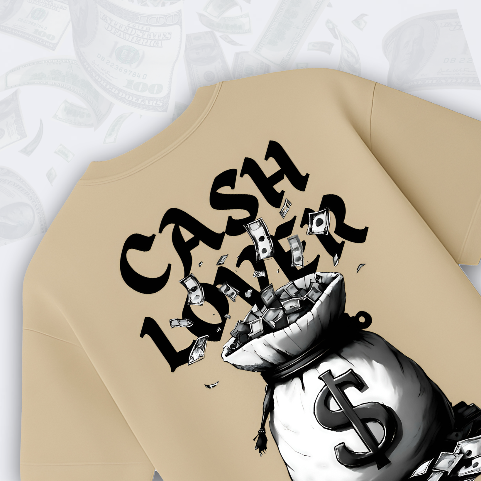 Cash Lover Printed Oversized Tee