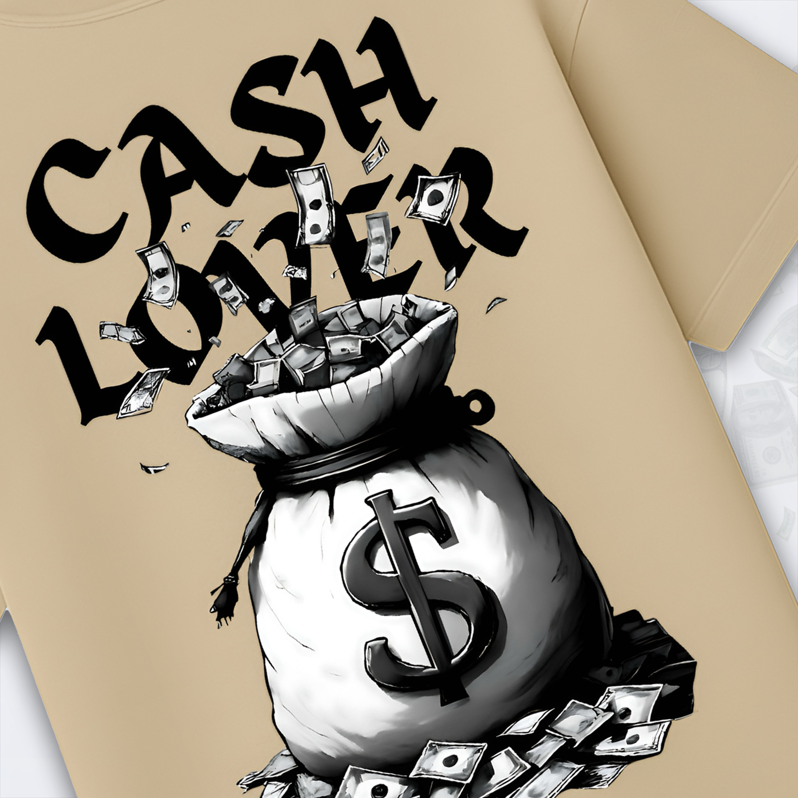 Cash Lover Printed Oversized Tee