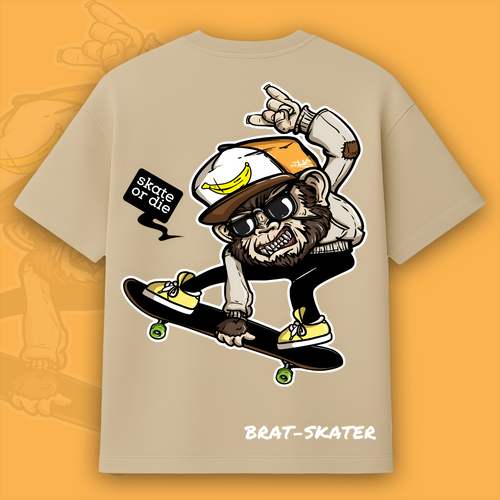 Banana Flip Monkey Brat-Skater Oversized Tee