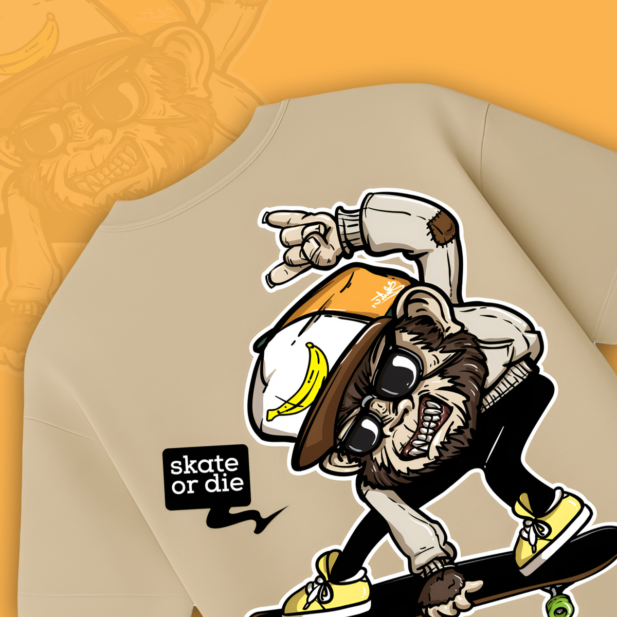 Banana Flip Monkey Brat-Skater Oversized Tee
