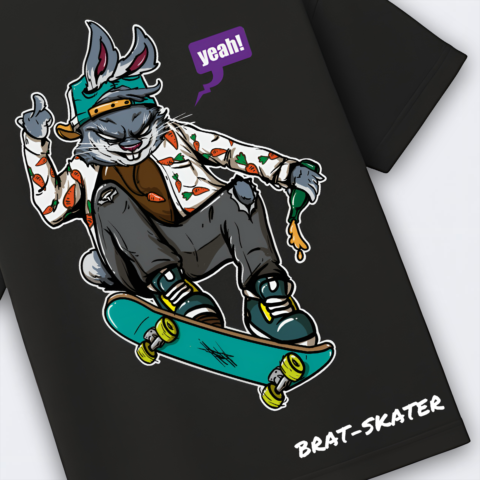 Yeah Bunny Brat-Skater Oversized Tee