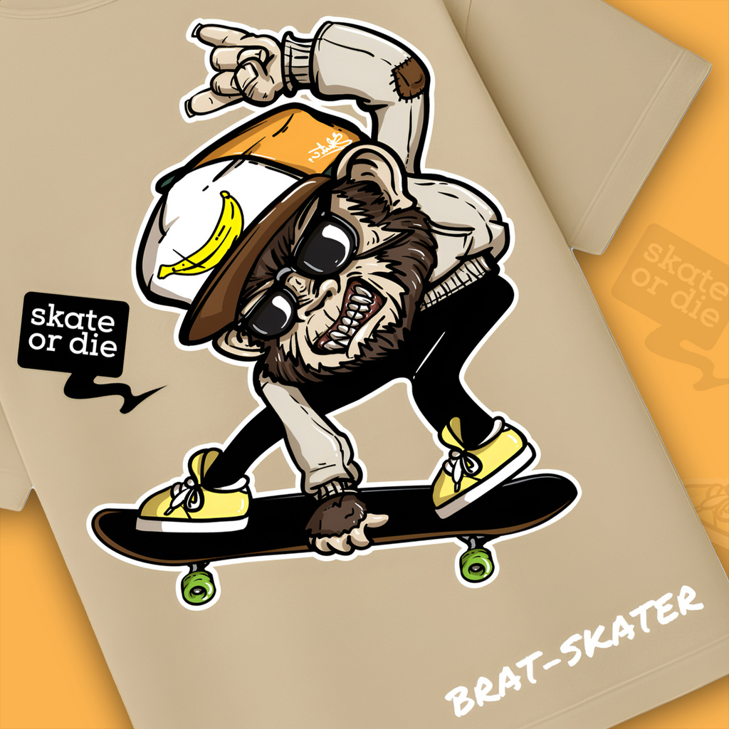 Banana Flip Monkey Brat-Skater Oversized Tee