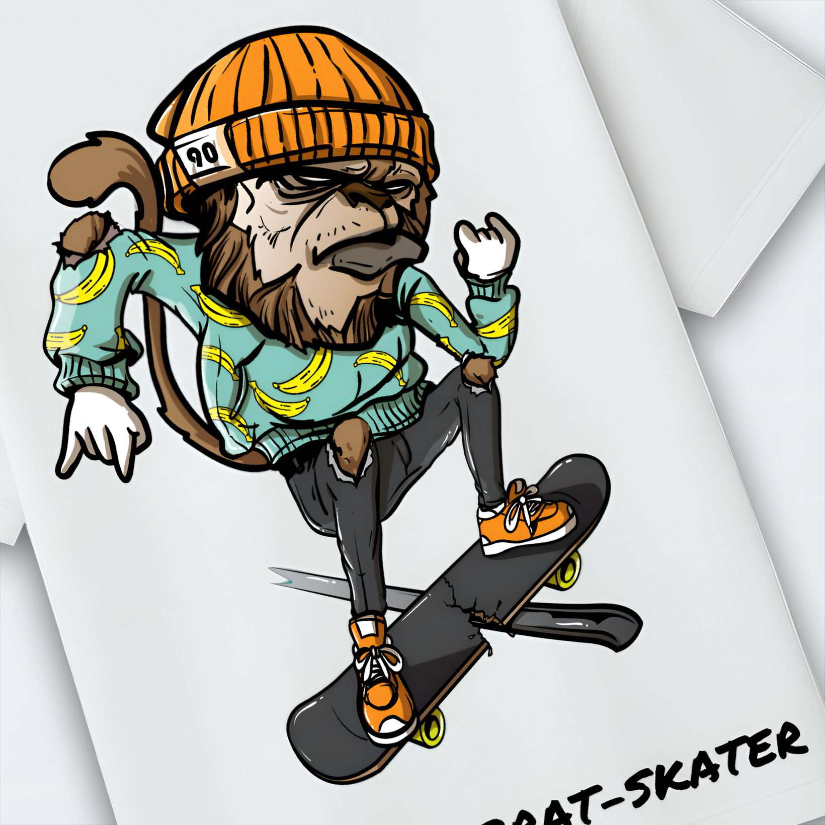Rebel Monkey Brat-Skater Oversized Tee