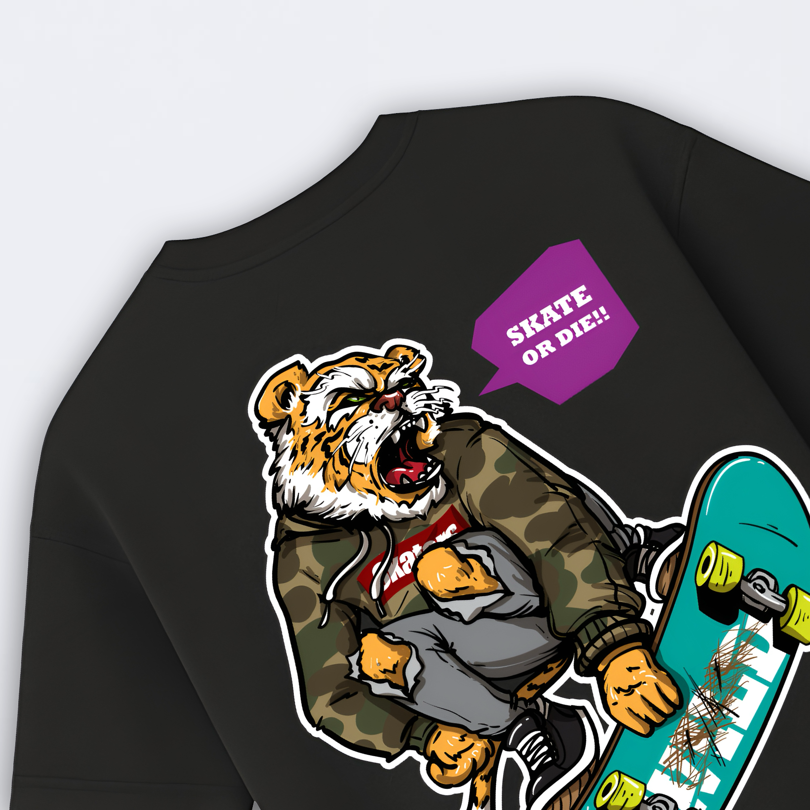 Savage Tiger Brat-Skater Oversized Tee